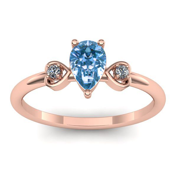 Inel de logodna cu diamant de laborator albastru lacrima