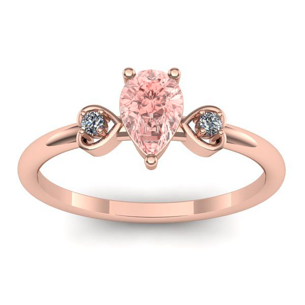 Inel de logodna cu diamant de laborator roz lacrima