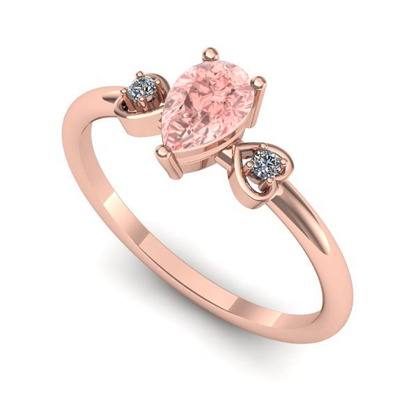 Inel logodna din aur roz cu diamant de laborator roz