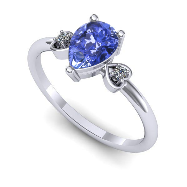 Inel din aur alb cu tanzanit