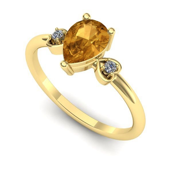 Inel de logodna din aur galben cu citrin
