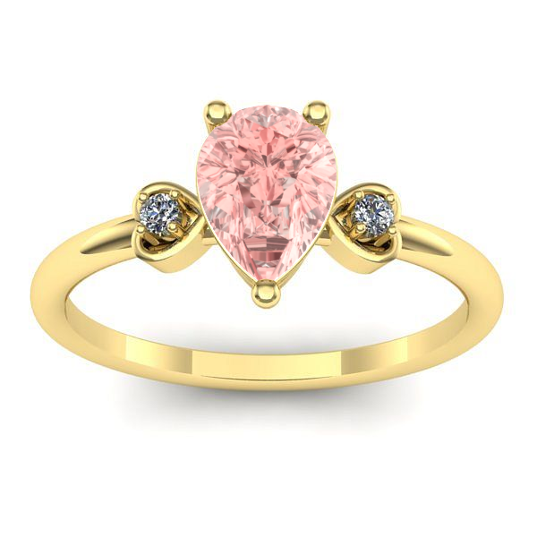 Inel cu diamant de laborator roz lacrima