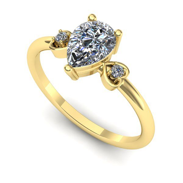 Inel din aur galben cu safir alb