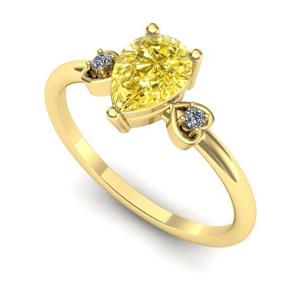 Inel logodna din aur galben cu safir galben