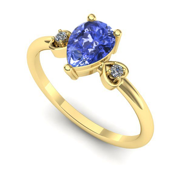 Inel din aur galben cu tanzanit