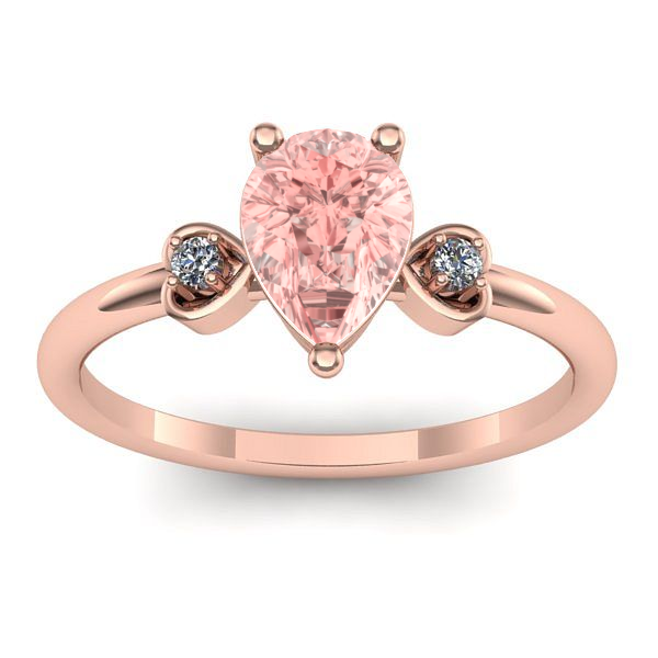 Inel de logodna cu diamant de laborator roz lacrima