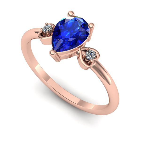 Inel din aur roz cu safir