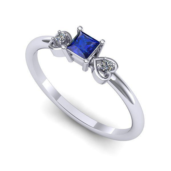 Inel din aur alb cu safir