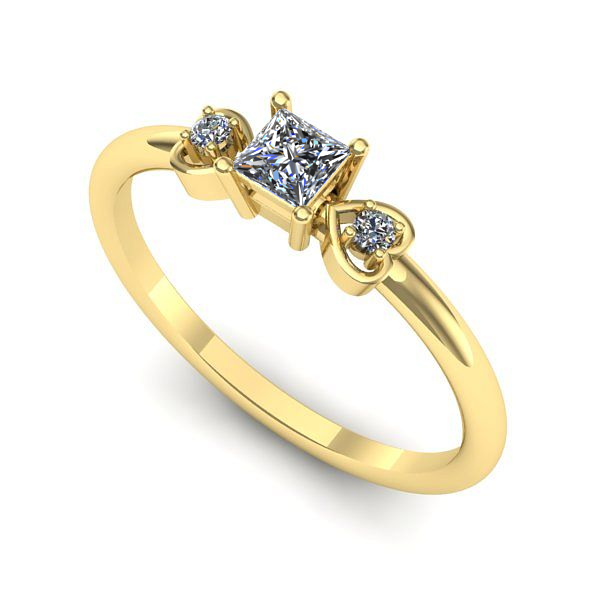 Inel logodna din aur galben cu diamant