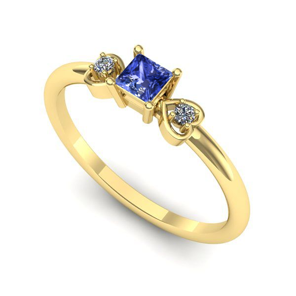 Inel din aur galben cu tanzanit