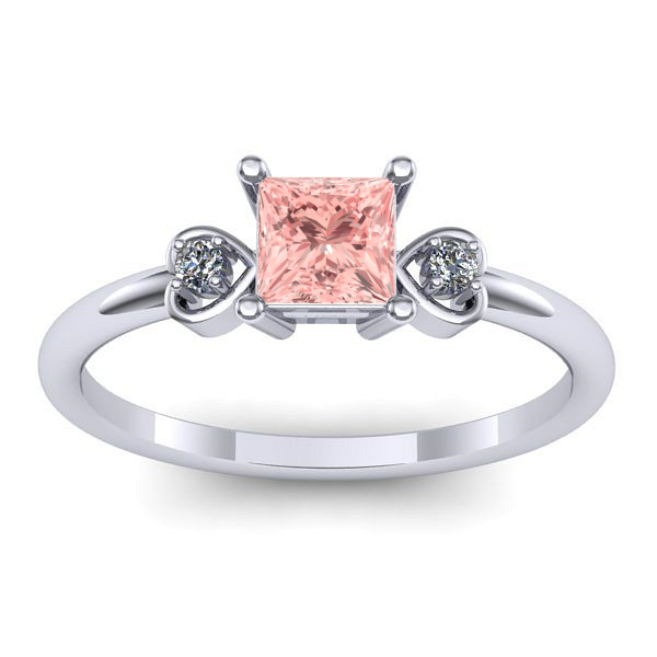 Inel de logodna cu diamant de laborator roz patrat