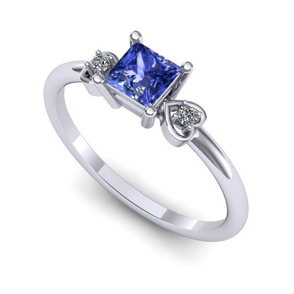 Inel din aur alb cu tanzanit