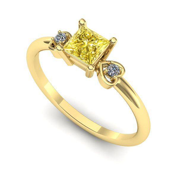 Inel din aur galben cu safir galben