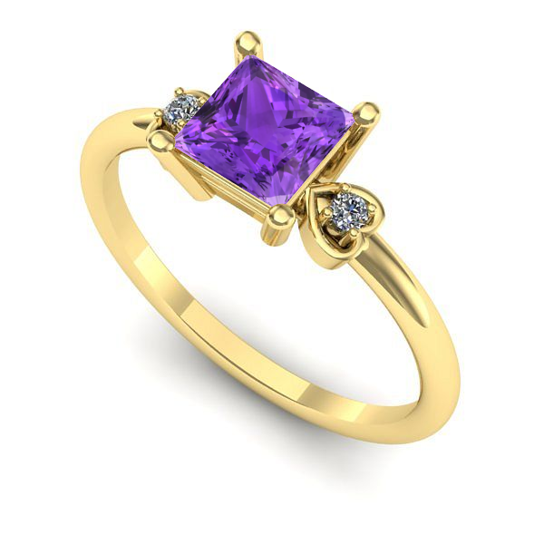 Inel din aur galben cu ametist