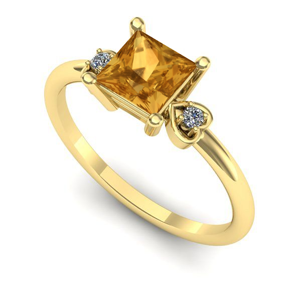 Inel de logodna din aur galben cu citrin