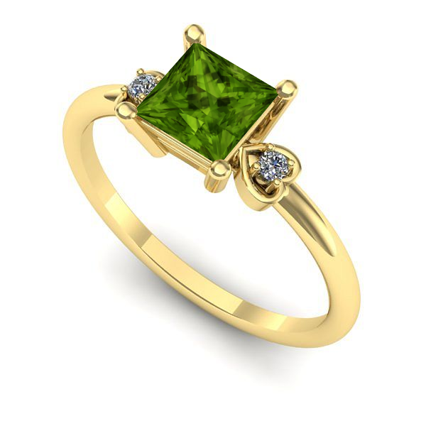 Inel din aur galben cu peridot