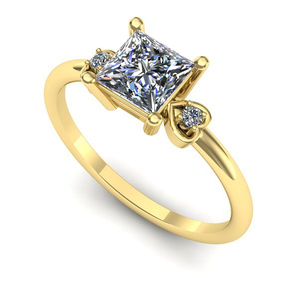 Inel din aur galben cu safir alb