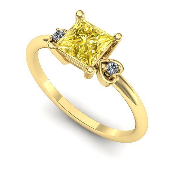 Inel logodna din aur galben cu safir galben