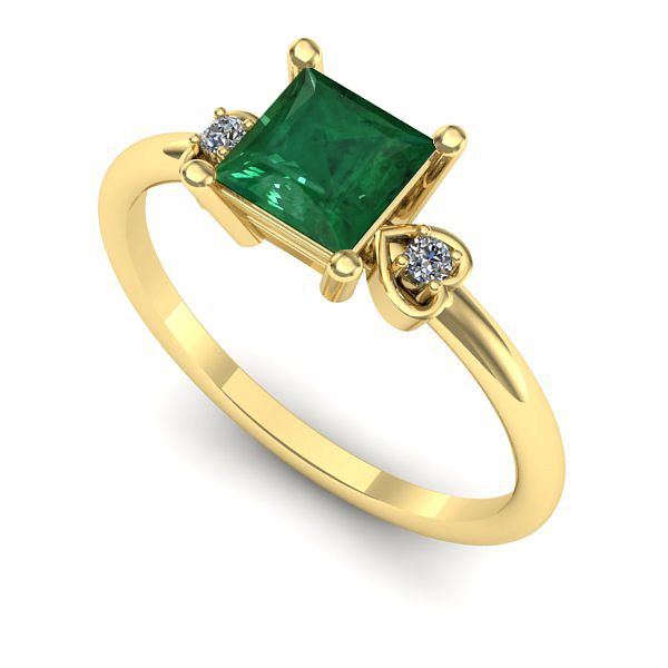 Inel din aur galben cu smarald