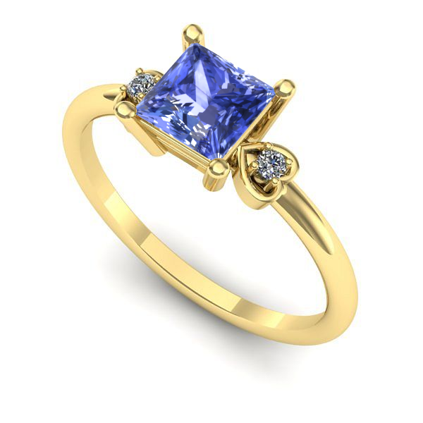 Inel de logodna din aur galben cu tanzanit
