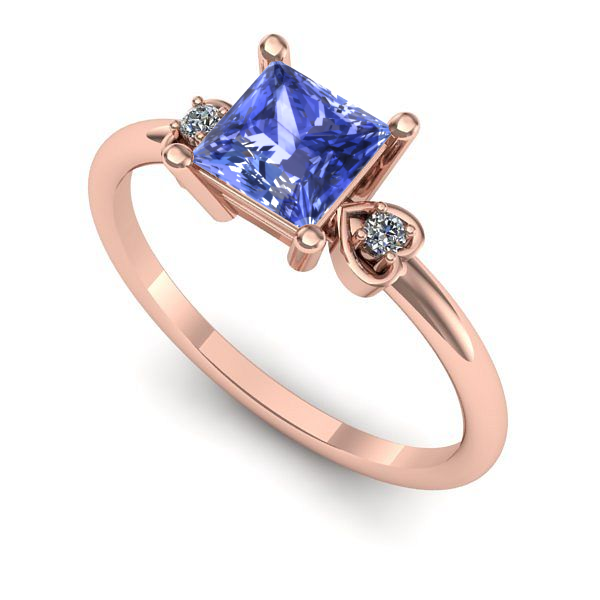 Inel din aur roz cu tanzanit