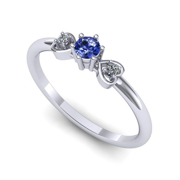 Inel logodna din aur alb cu tanzanit