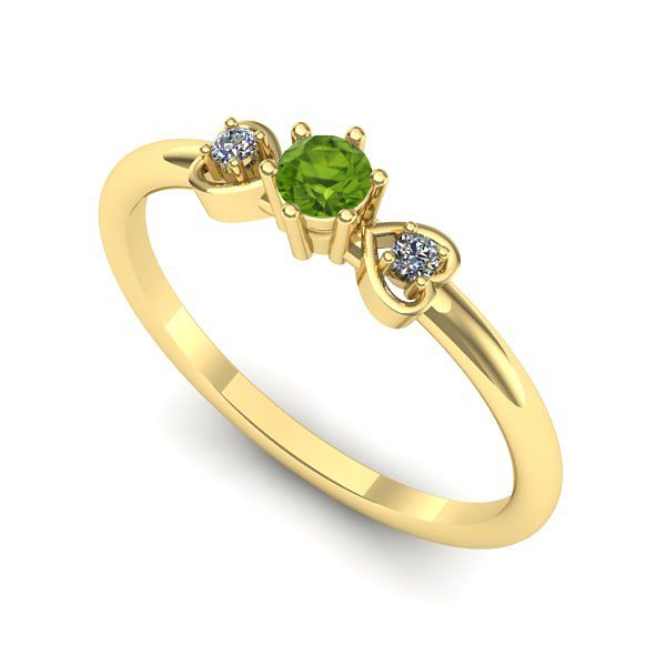 Inel din aur galben cu peridot