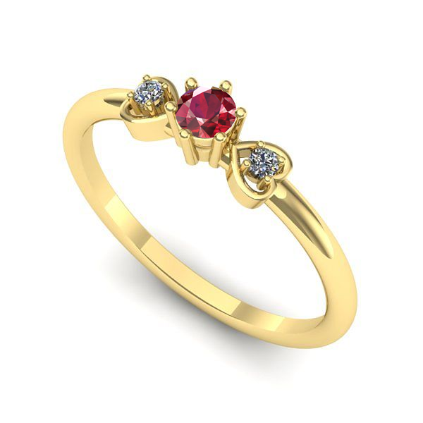 Inel de logodna din aur galben cu rubin