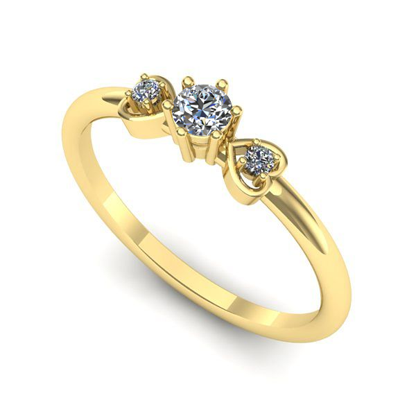 Inel logodna din aur galben cu safir alb