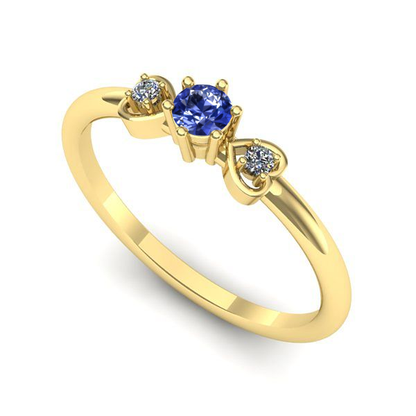 Inel logodna din aur galben cu tanzanit