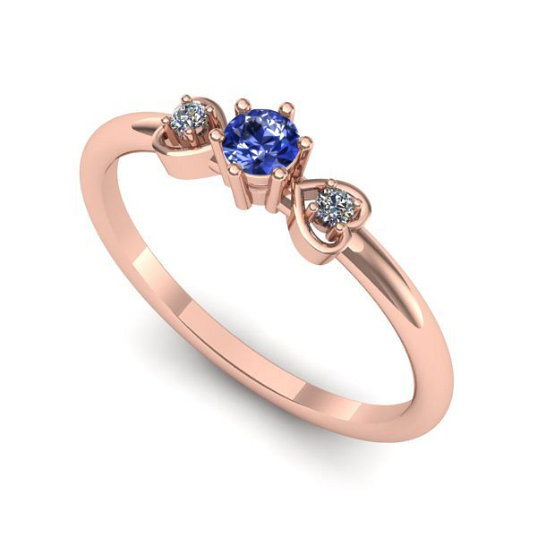 Inel de logodna din aur roz cu tanzanit
