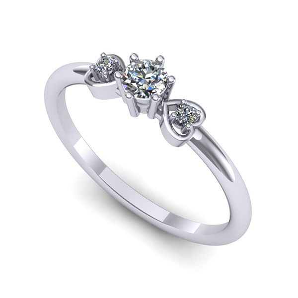 Inel din aur alb cu diamant