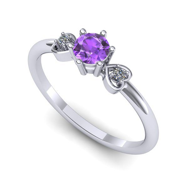 Inel de logodna din aur alb cu ametist