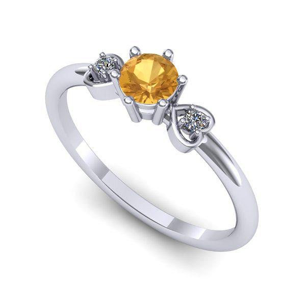 Inel din aur alb cu citrin