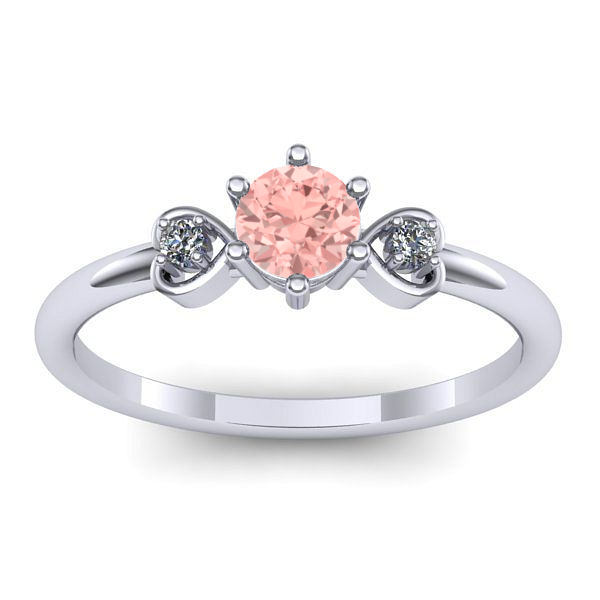 Inel cu diamant de laborator roz rotund