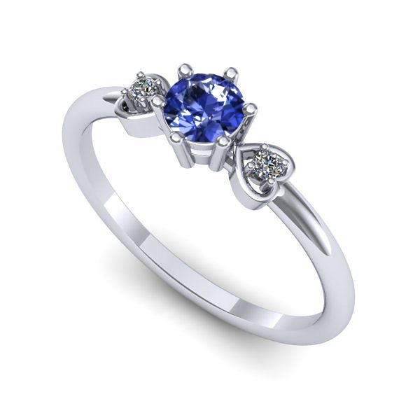 Inel din aur alb cu tanzanit