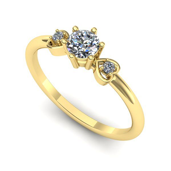 Inel logodna din aur galben cu diamant