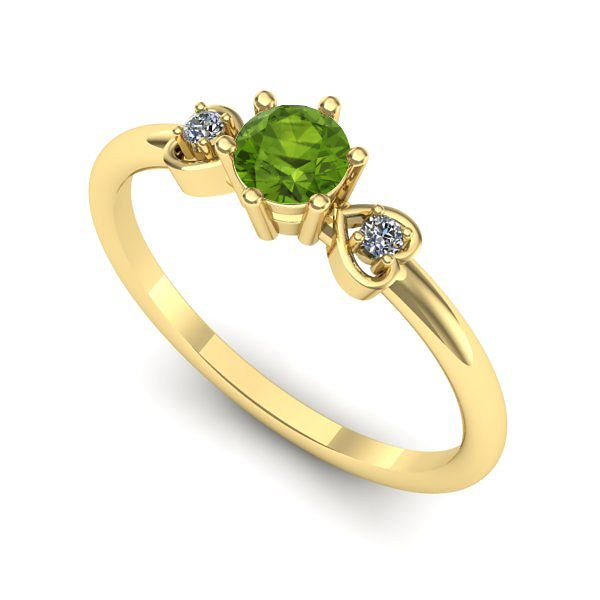 Inel din aur galben cu peridot