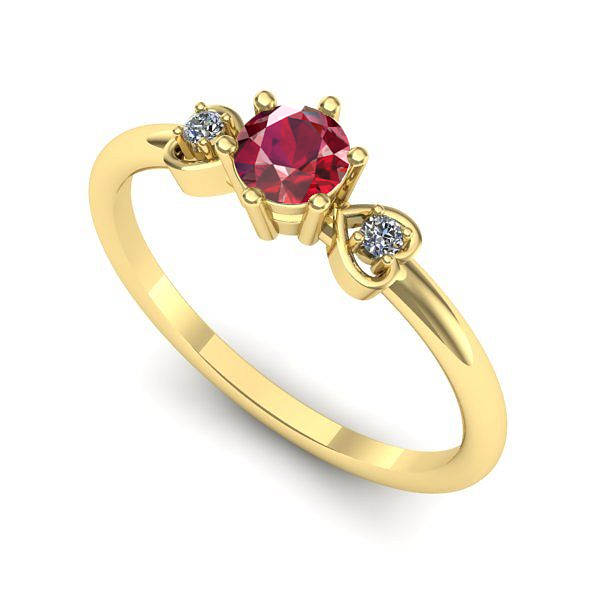 Inel de logodna din aur galben cu rubin