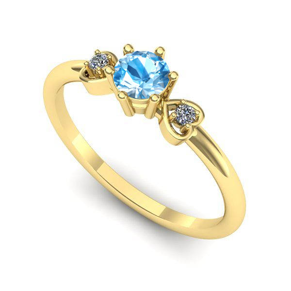 Inel din aur galben cu topaz blue