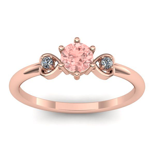 Inel de logodna cu diamant de laborator roz rotund