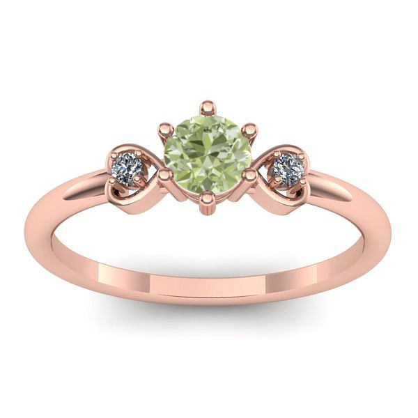 Inel logodna cu diamant de laborator verde rotund