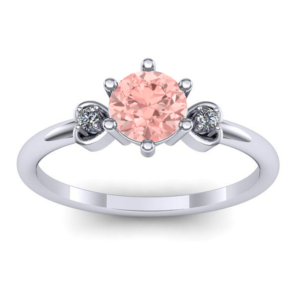 Inel cu diamant de laborator roz rotund