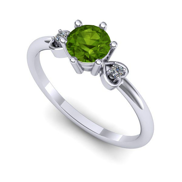 Inel din aur alb cu peridot