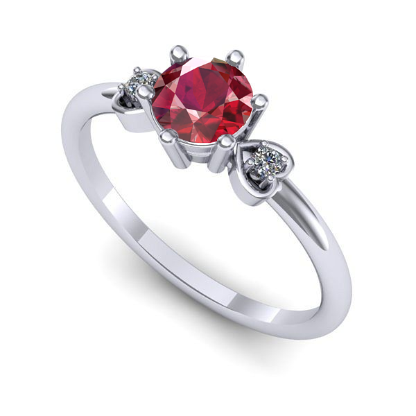 Inel din aur alb cu rubin