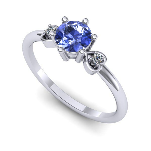 Inel de logodna din aur alb cu tanzanit