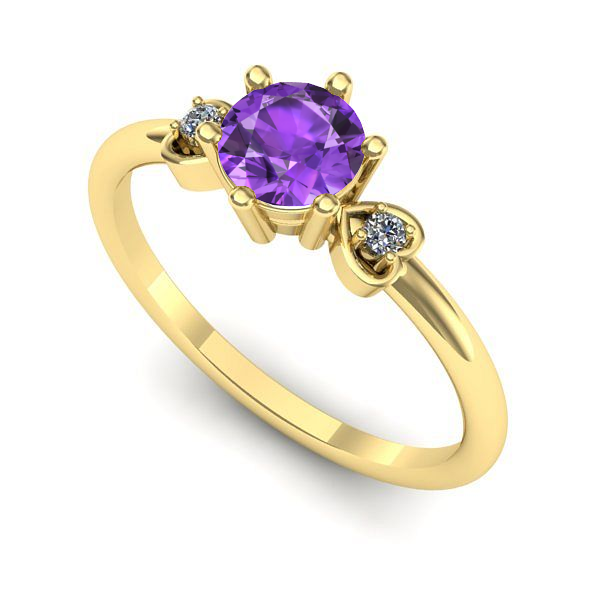 Inel din aur galben cu ametist