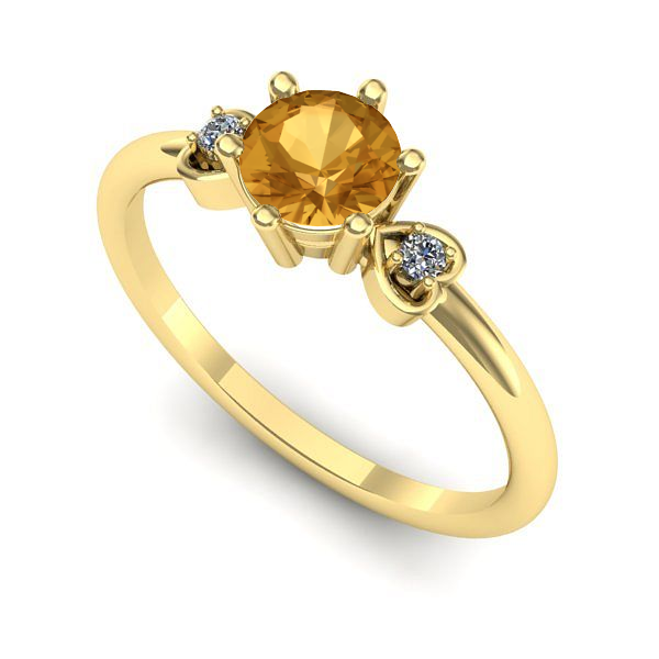 Inel din aur galben cu citrin