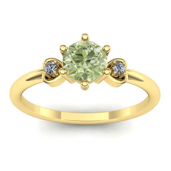 Inel logodna cu diamant de laborator verde rotund