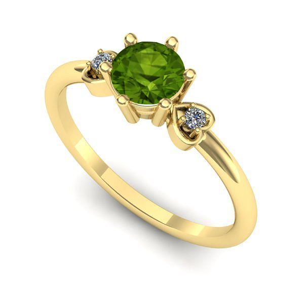 Inel de logodna din aur galben cu peridot